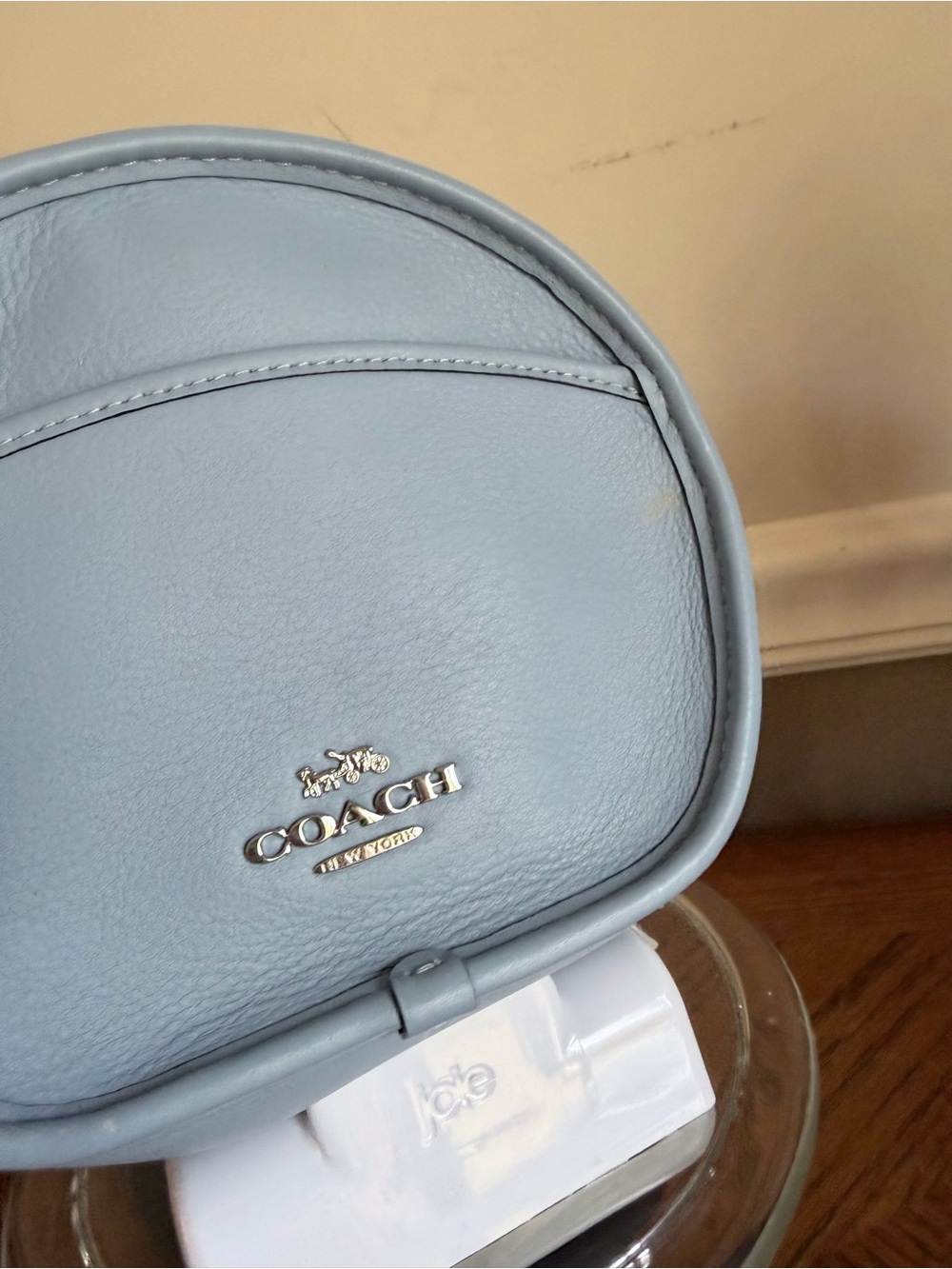 Coach Round Canteen Periwinkle Leather Archive Re-Edition Crossbody Bag Purse - Picture 3 of 9